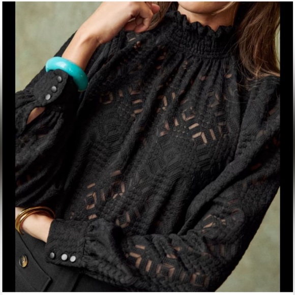 Sezane Tops - Sezane Black Lace Shona Top